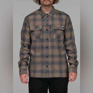 Salty Crew Fathom Long Sleeve Tech Shacket Pewter